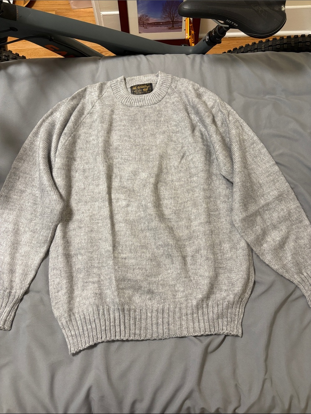 Men's Mediumweight Alpaca Sweater in Light Gray